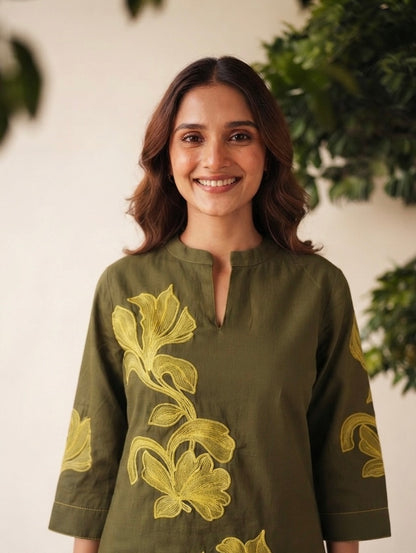 Pure Cotton Co- Ord Set With Embroidery COS169