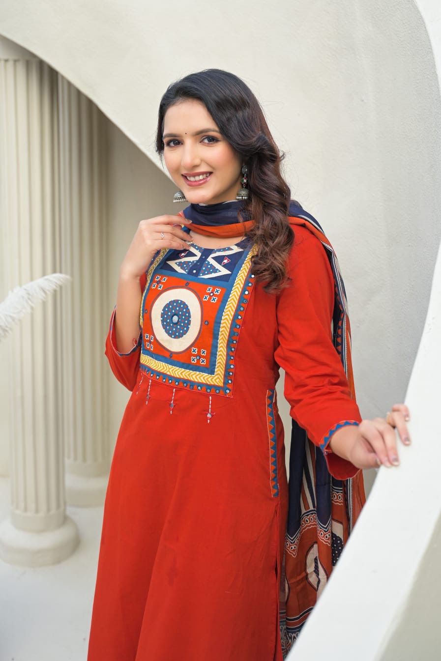 Premium Cotton Solid Base With Printed Dupatta Set CS0170