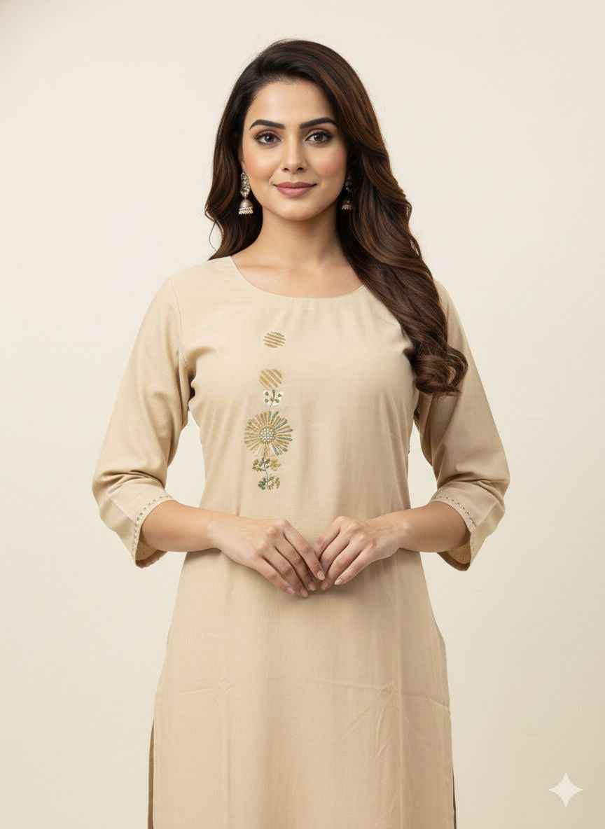 Pure cotton solid Beas with printed Dupatta set