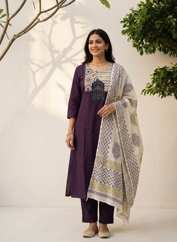 Pure Cotton Dupatta Set