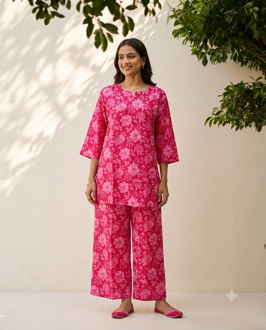 Big Size Co-Ord  Set In  Cotton Fabric TP016