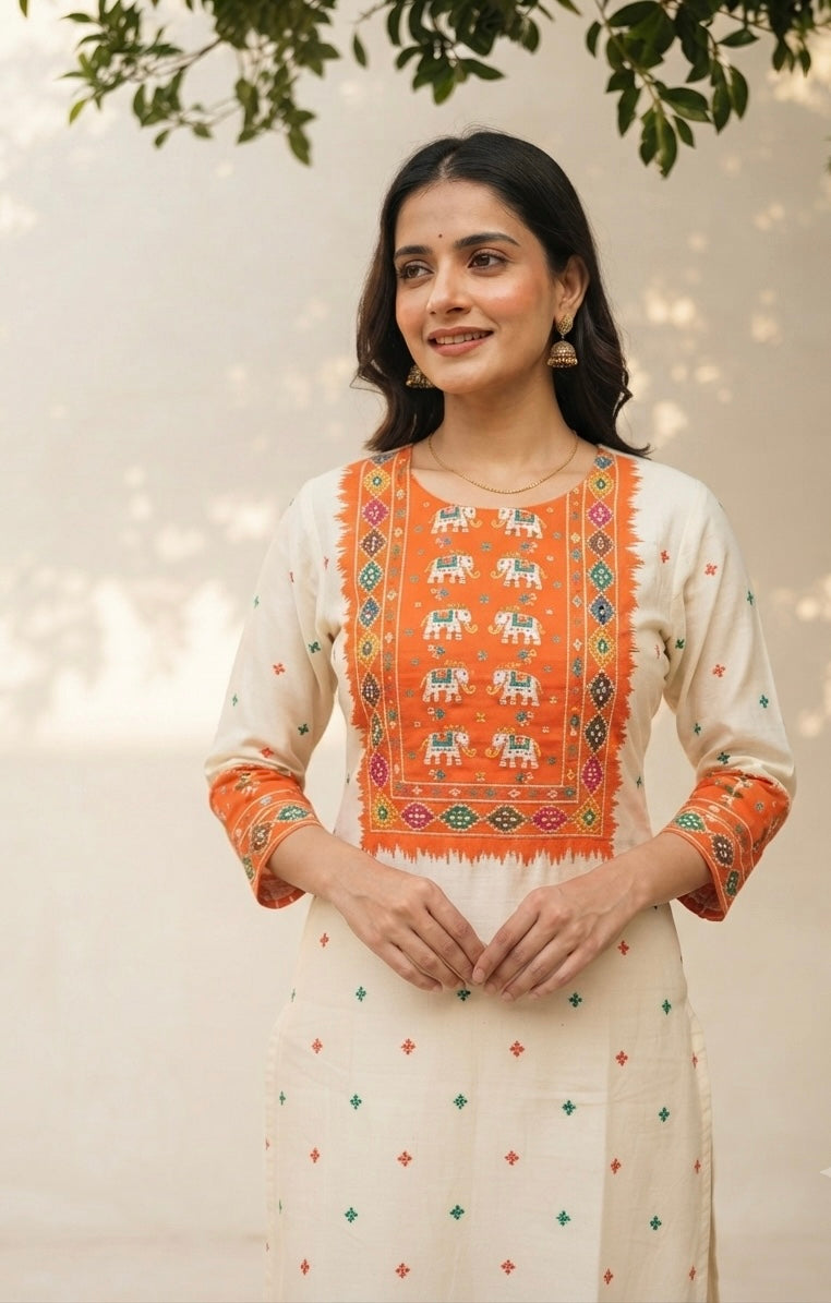 Pure Cotton Patola Print Dupatta Set CS0286