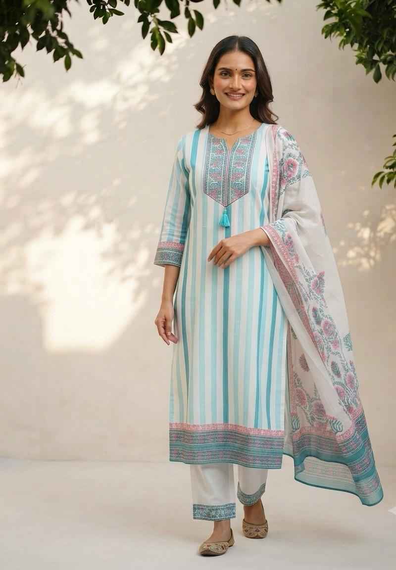 Pure Cotton Dupatta Set CS0297