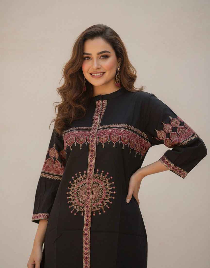 Ajrakh Print Two Piece Co Ord Set in Pure Cotton