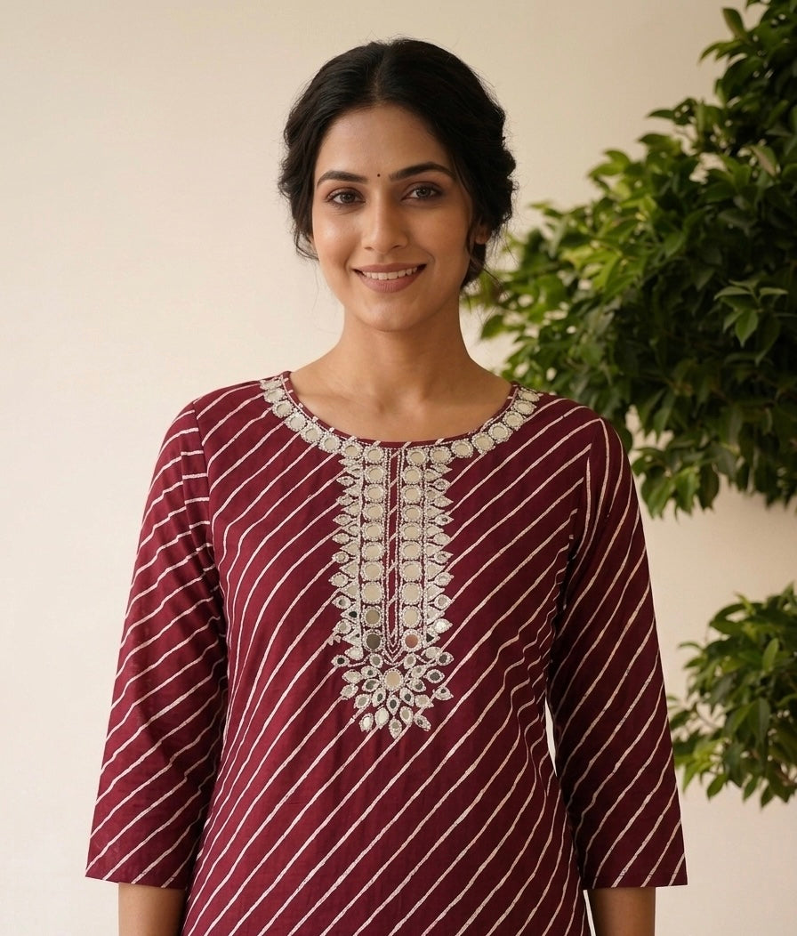 Pure Cotton Dupatta Set With Lehariya Print CS0244