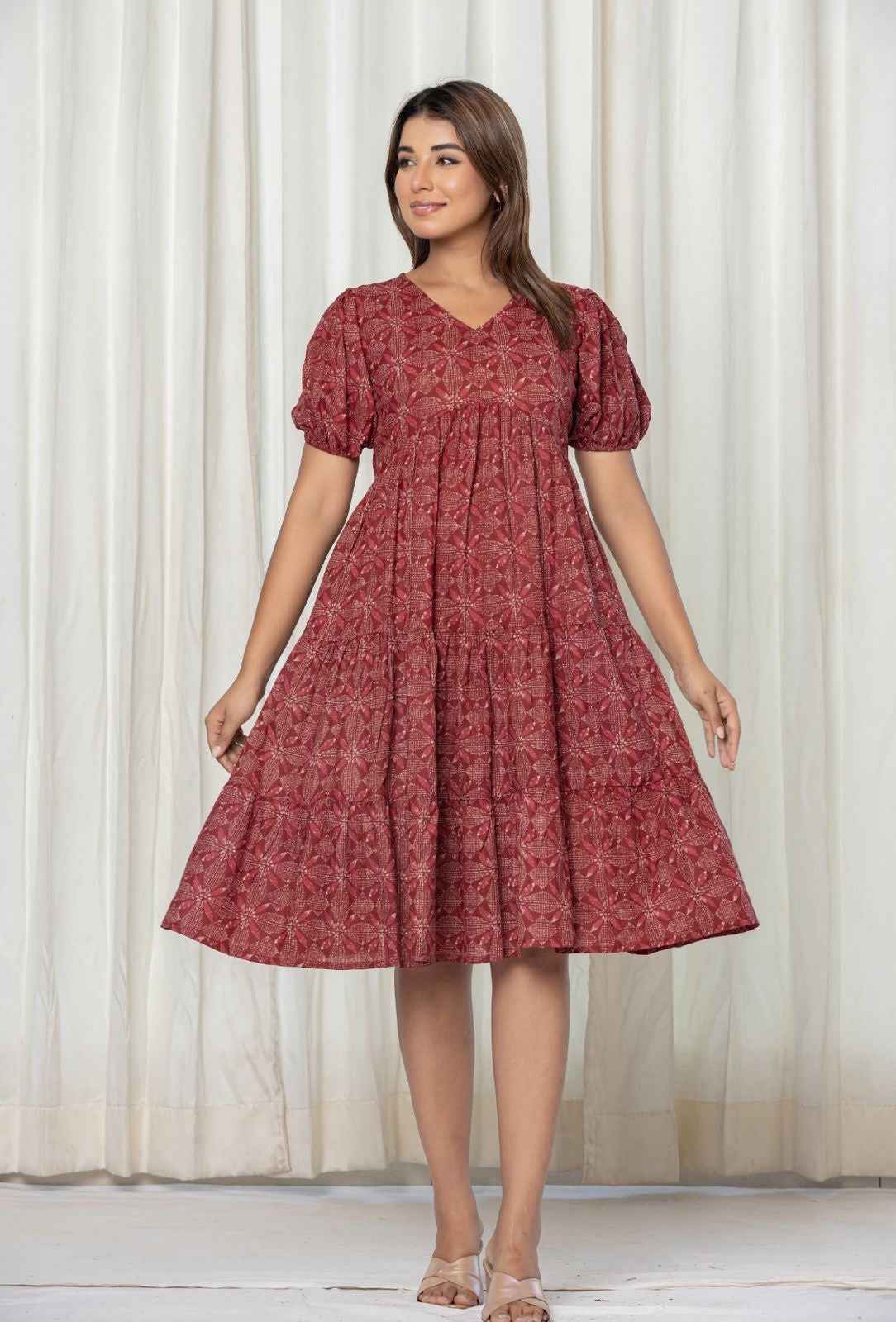 Pure cotton midi dress