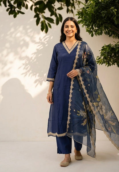 Pure muslin Dupatta Set