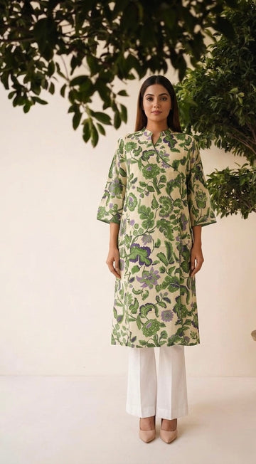 Pure Cotton Single Kurta In Plus Size