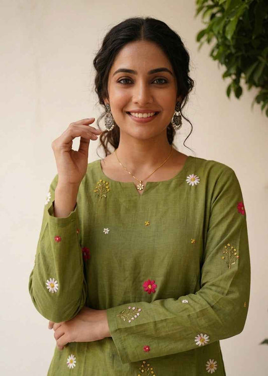Premium Silk Alien Dupatta Set with embroidery