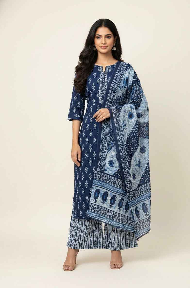 Pure cotton Dupatta set with embroidery