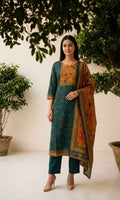 Pure Cotton Digital Print Three Piece Dupatta Set