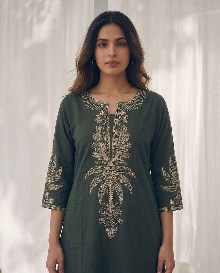 Pure Cotton Three Piece Dupatta Set