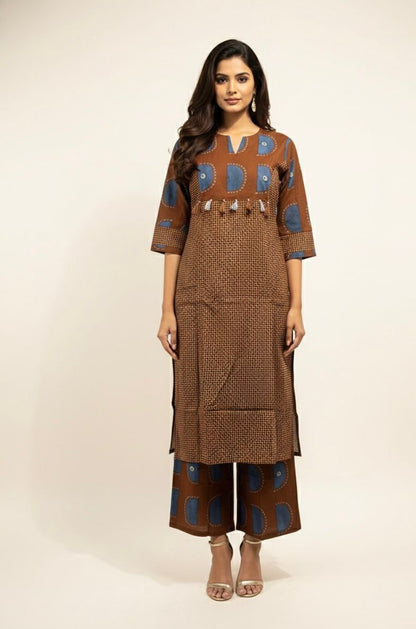 Premium Cotton A-Line Pant Set With Palazzo PS0146