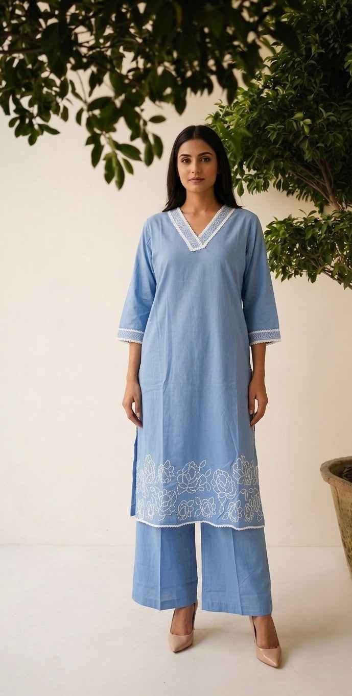 Pure Cotton Two Piece Set