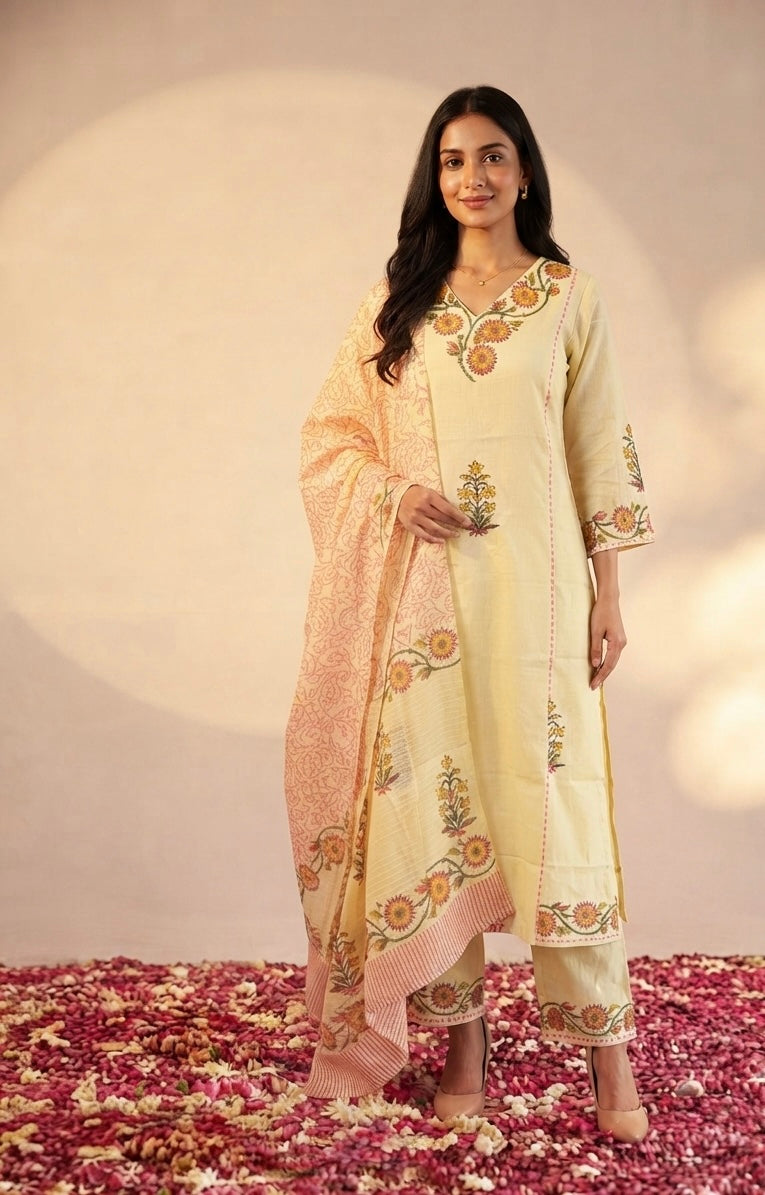 Pure Cotton Printed Dupatta Set