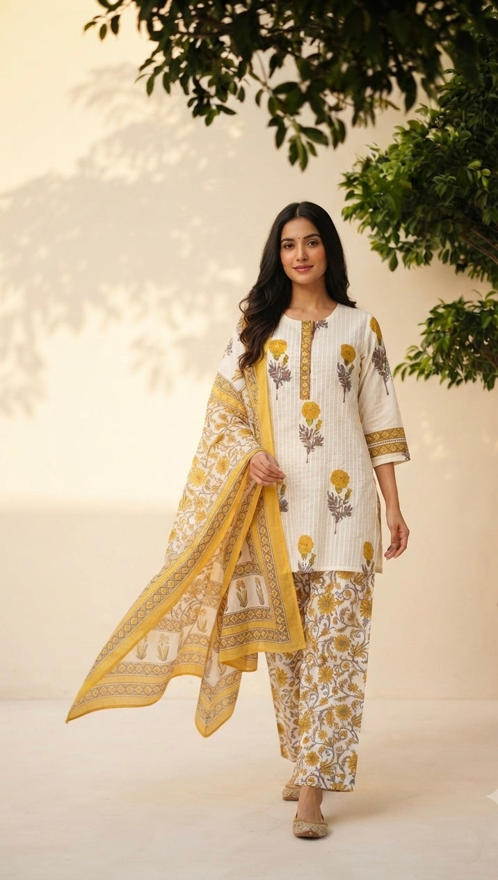 Pure Cotton Printed Farsi Dupatta Set