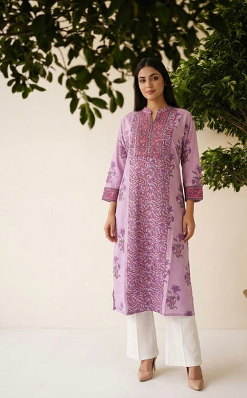 Pure Cotton Single Kurta In Plus Size