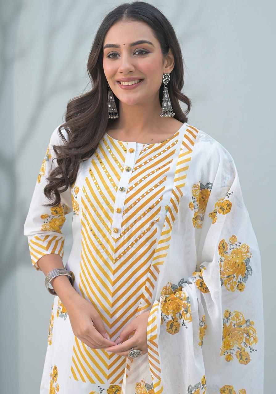 Pure cotton floral print with inner Dupatta set CS0181