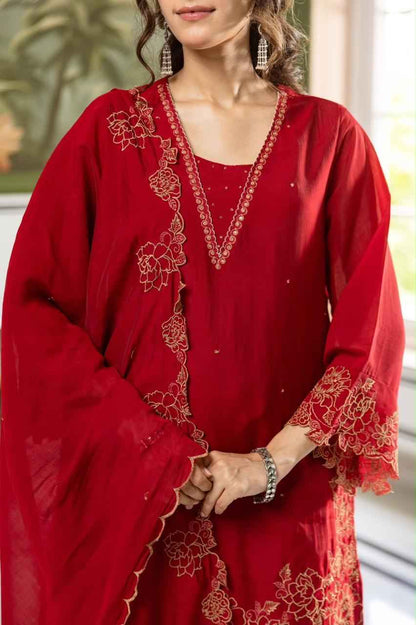 Festive Chanderi Silk Set with Farsi Salwar CHS023