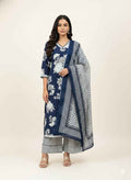 Pure cotton floral print Dupatta set