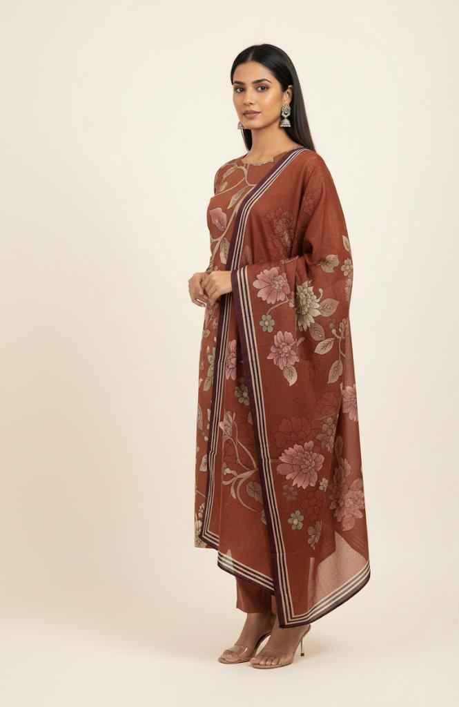 Pure cotton digital print Dupatta set