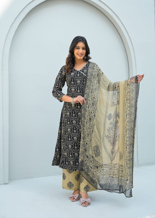 Premium Cotton Angrakha Style Dupatta Set CS0168