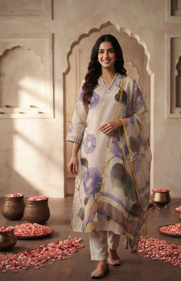Pure Chanderi  festival wear Dupatta Set