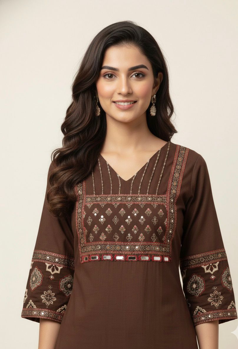 New premium cotton solid Beas with printed Dupatta set