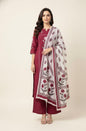 Premium Cotton A-Line Block Print With Kota Doriya Dupatta Set CS0171