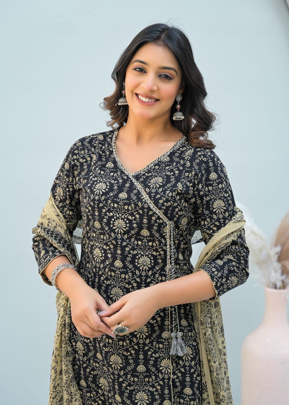 Premium cotton angrakha style Dupatta set