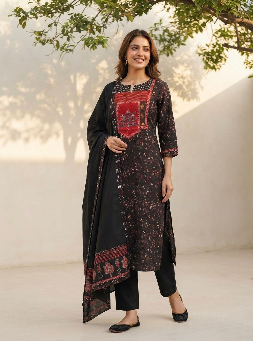 Pure Cotton Dupatta Set