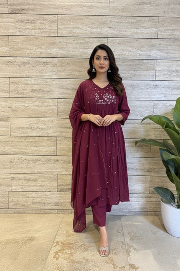 Pure Mul Cotton With Embroidery Dupatta Set MC014