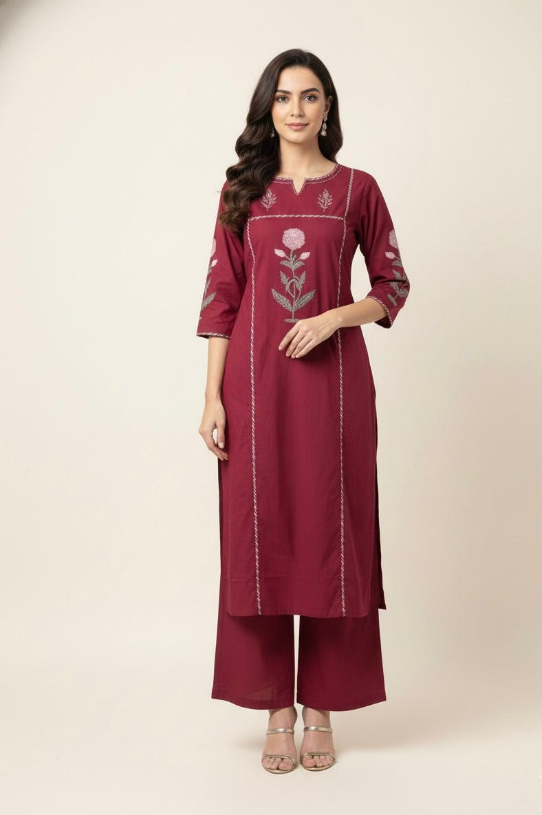 Premium Cotton A-Line Block Print With Kota Doriya Dupatta Set CS0171