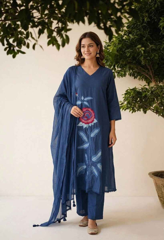 Pure Cotton A Line Dupatta Set CS0236