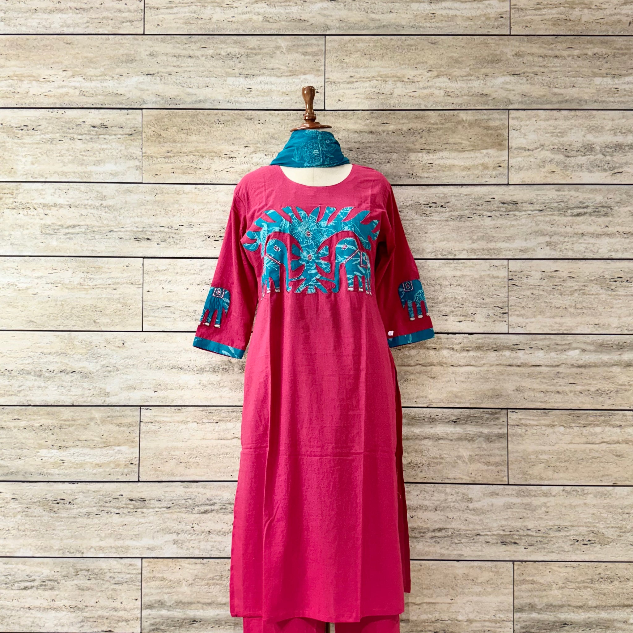 Straight Patch Work Dupatta Set  CS029
