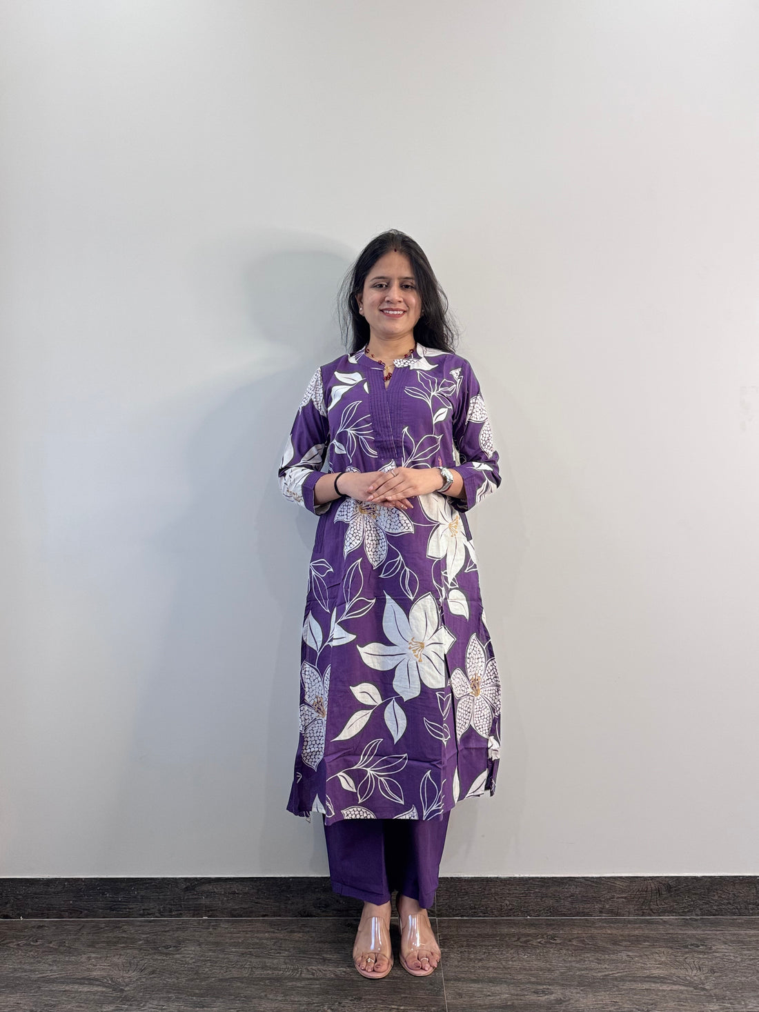 Pure Cotton Floral Print Two Piece Pant Set - SP040