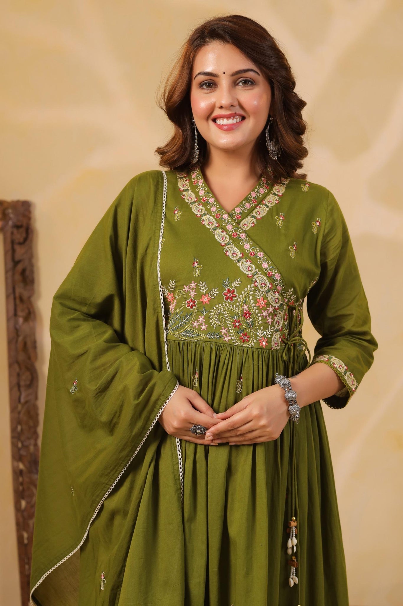 Mul Cotton Premium Anarkali Dupatta Set ANK015