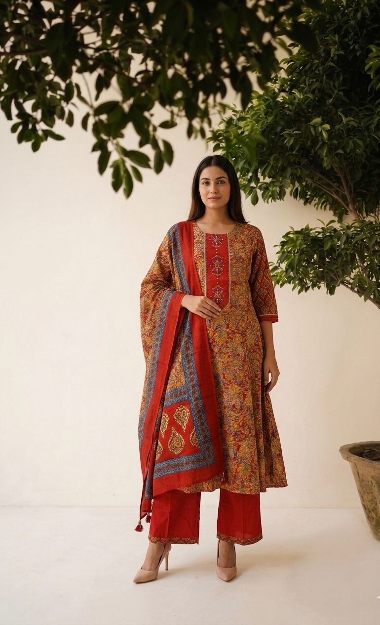 Premium Cotton A Line Anarkali Suits AKS009