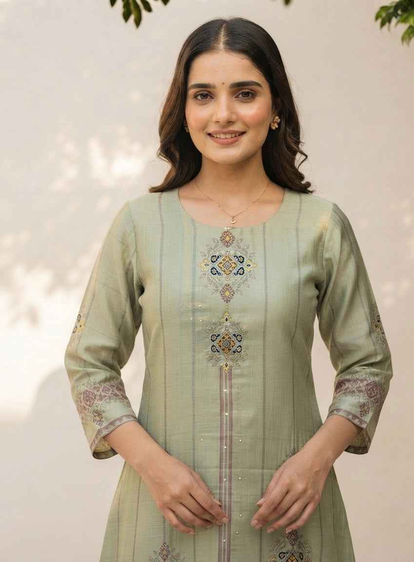 Pure Chanderi Dupatta Set CHS024