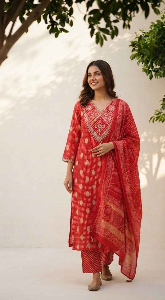 Pure Cotton Dupatta Set