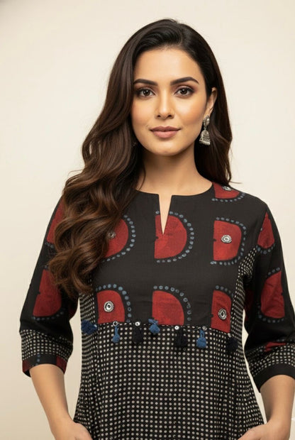 Premium Cotton A-Line Pant Set With Palazzo PS0146