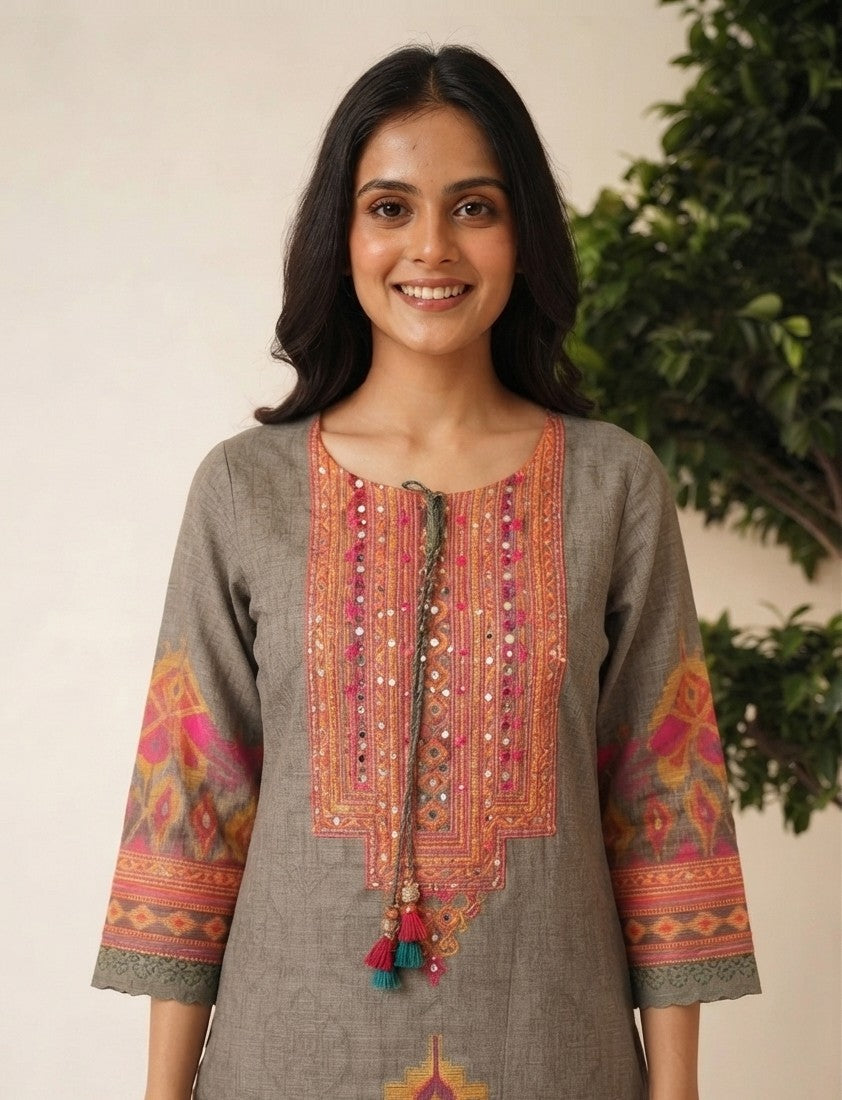 Pure Linen Dupatta Set