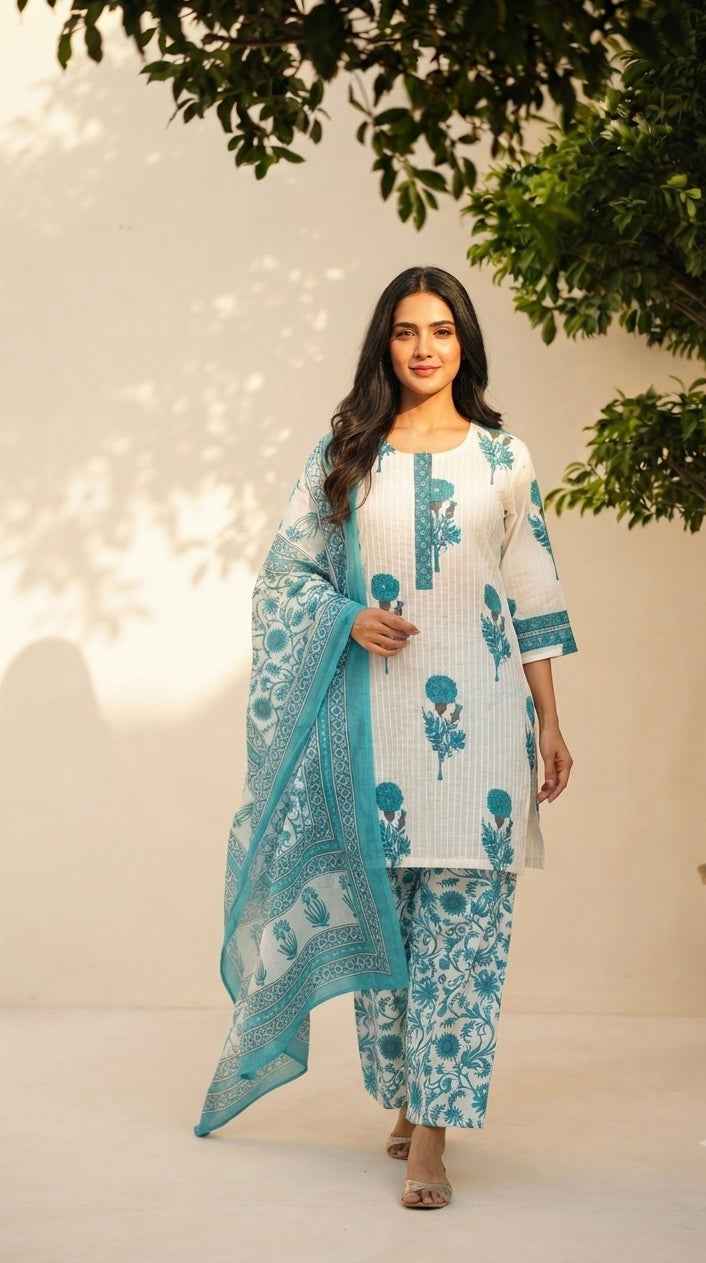 Pure Cotton Printed Farsi Dupatta Set CS0293