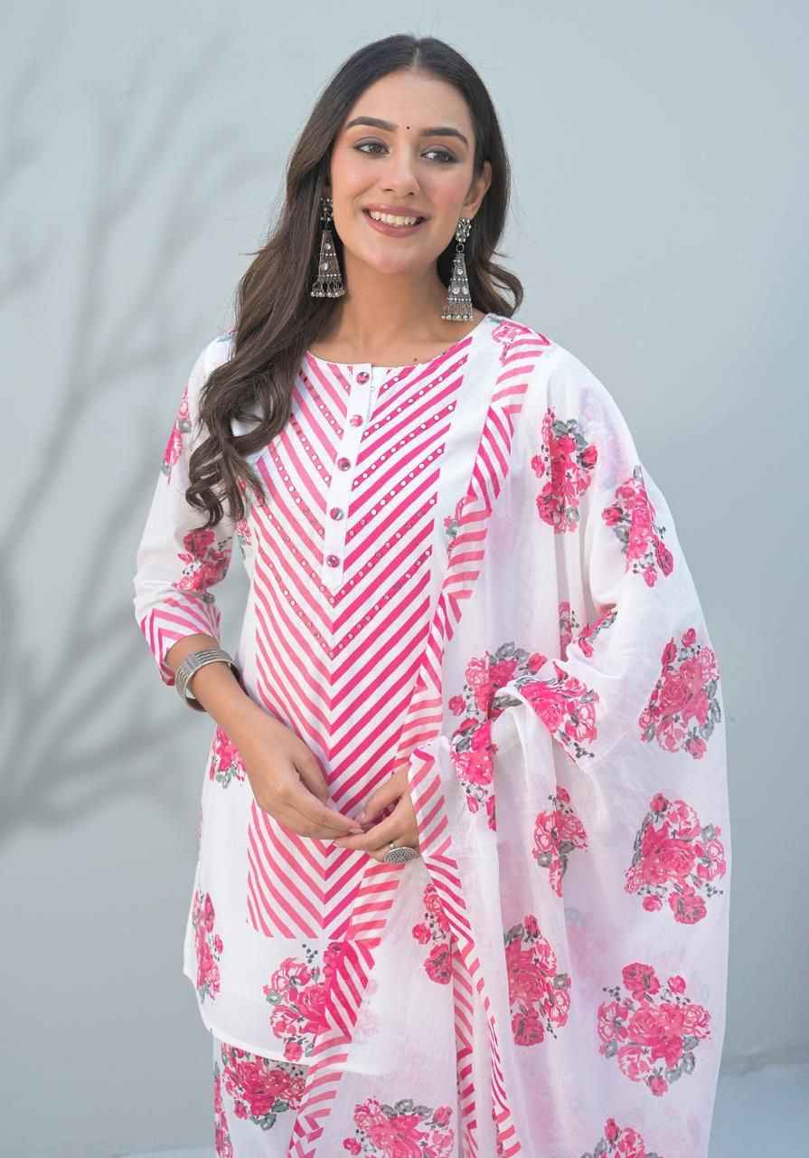 Pure cotton floral print with inner Dupatta set CS0181