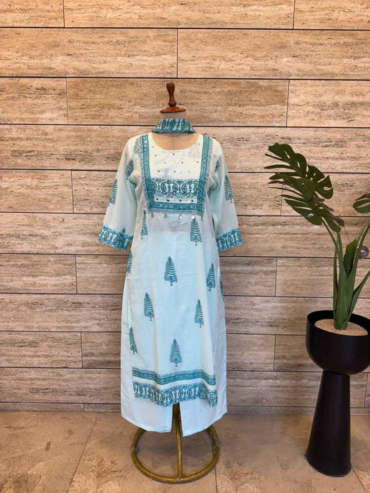 Pure Mul  Cotton Dupatta Set