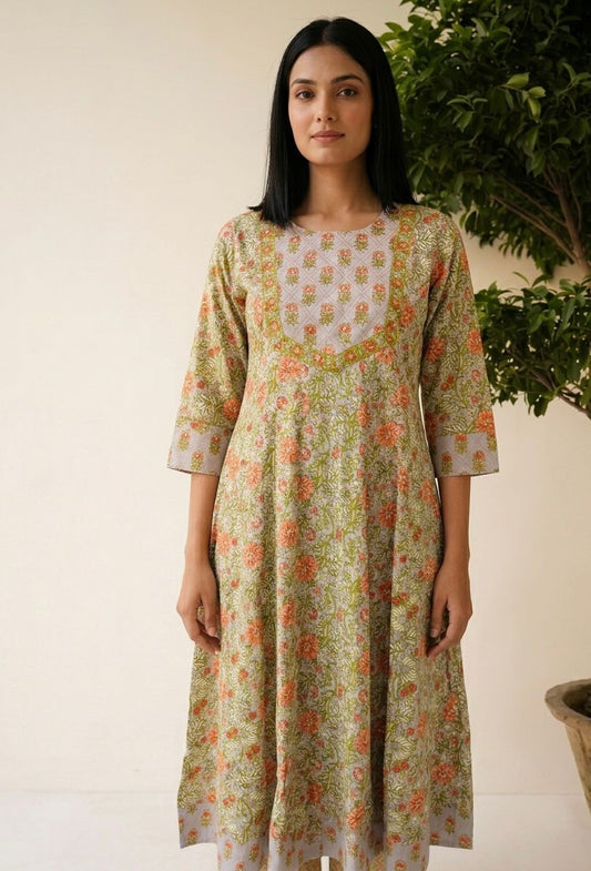 Premium Cotton A Line Anarkali Suits AKS013