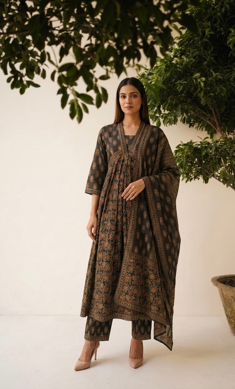 Premium Cotton A Line Anarkali Suits AKS004