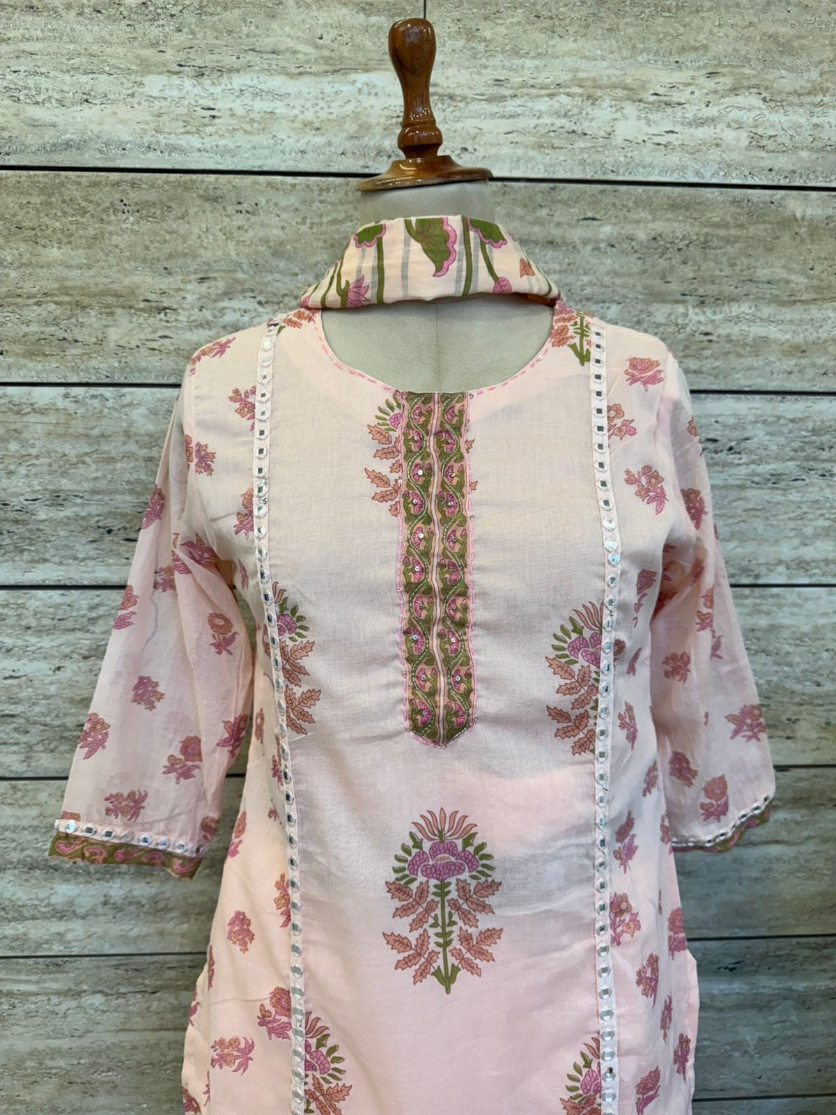 Pure Mul Cotton Dupatta Set