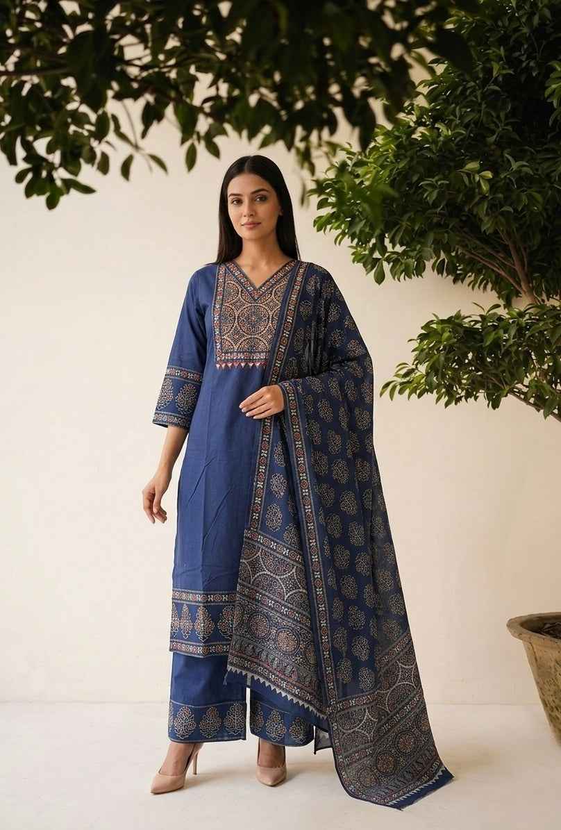 Pure Cotton Printed Dupatta Set CS0375