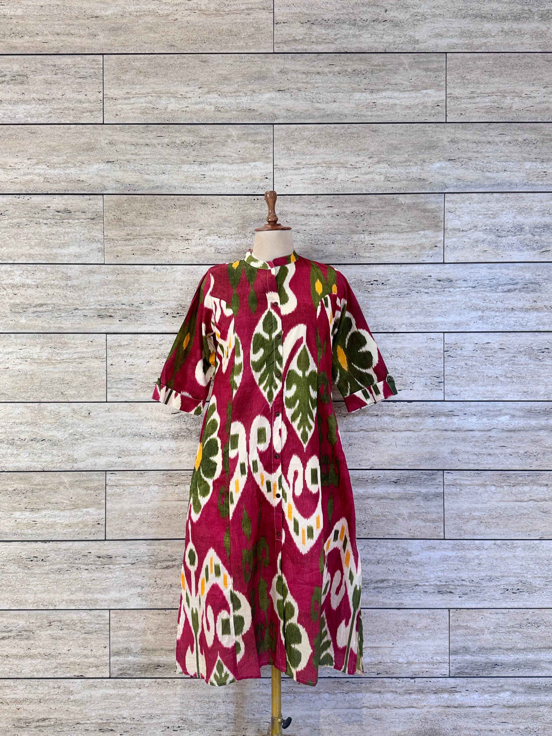 Ikkat print Cotton A Line kurtas. Ok010